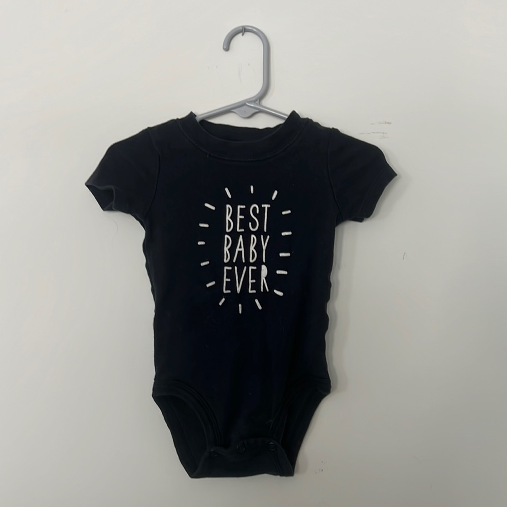CARTERS 12 month best baby ever navy blue onesie